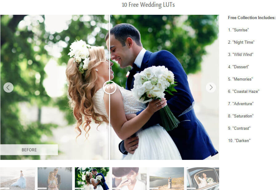 10 Free Wedding LUTs