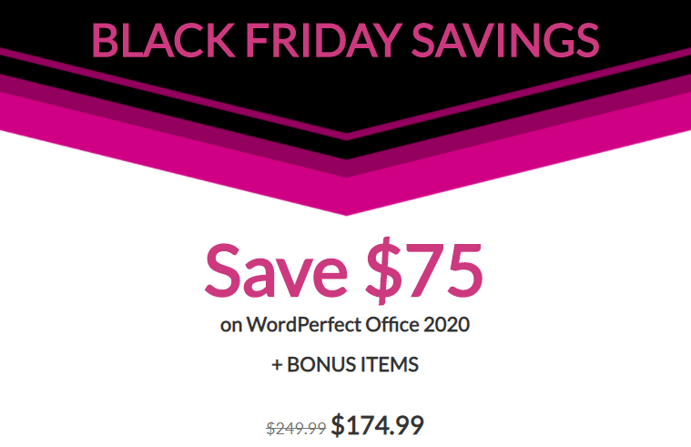 WordPerfect Office 2020 Black Friday Sale
