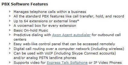 Axon Virtual PBX Windows Software Feature