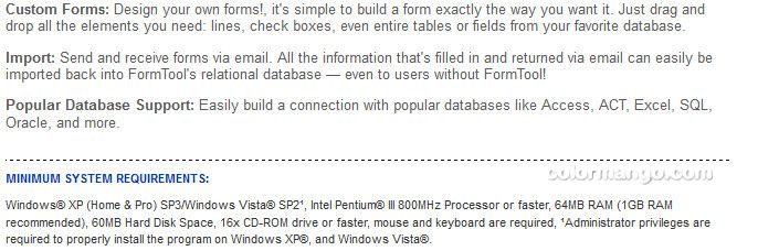 FormTool Standard Feature
