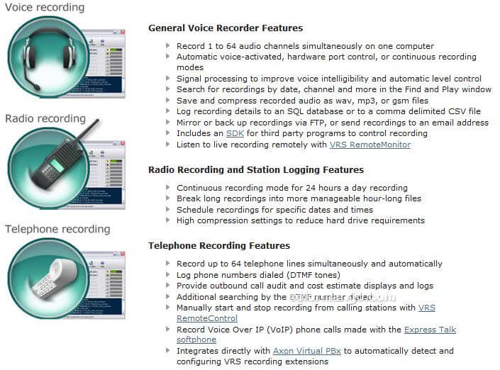 VRS Recording System Feature