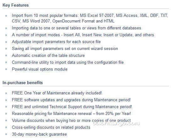 EMS Data Import for Oracle Feature