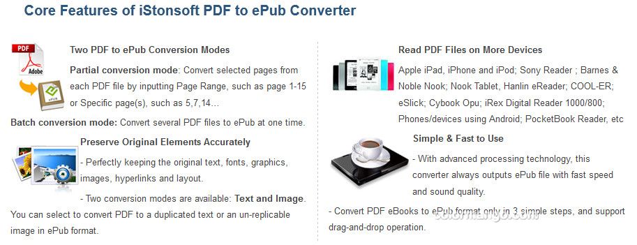 iStonsoft PDF to ePub Converter Feature