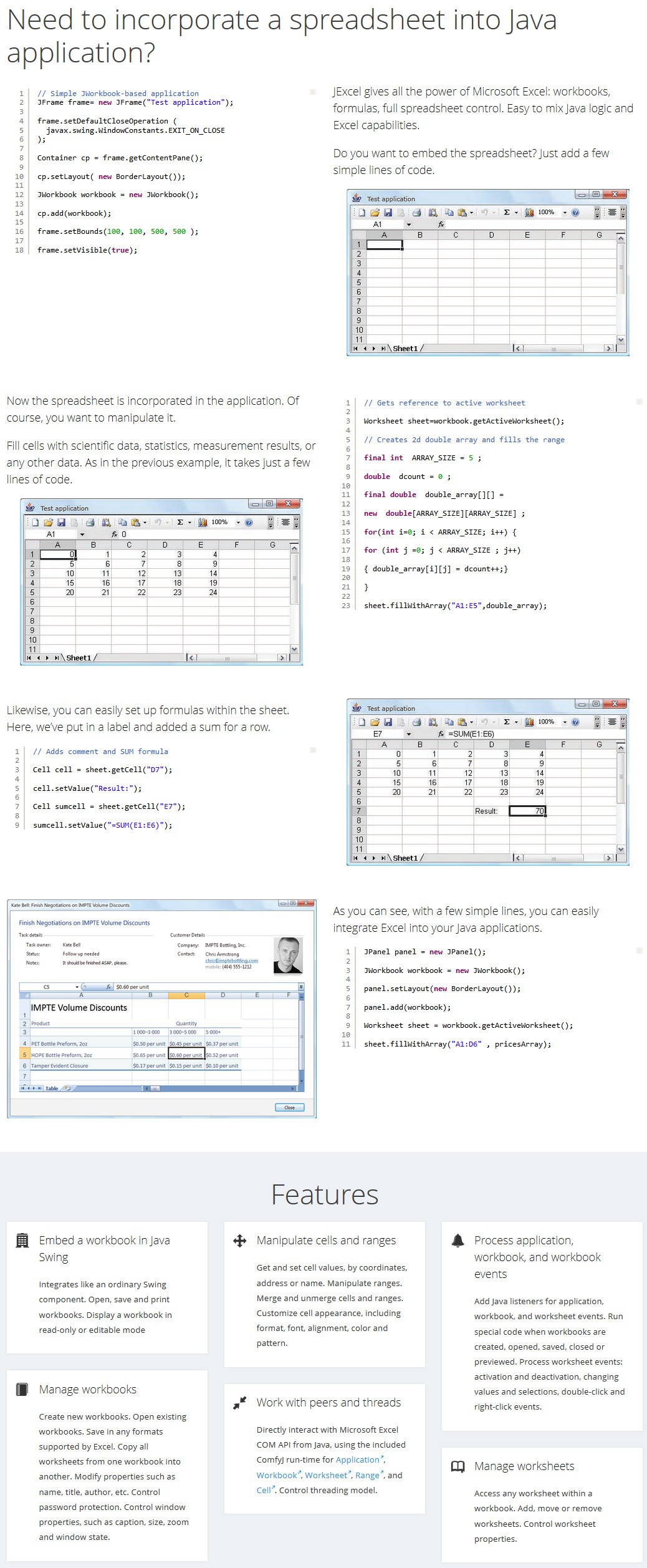 JExcel Feature