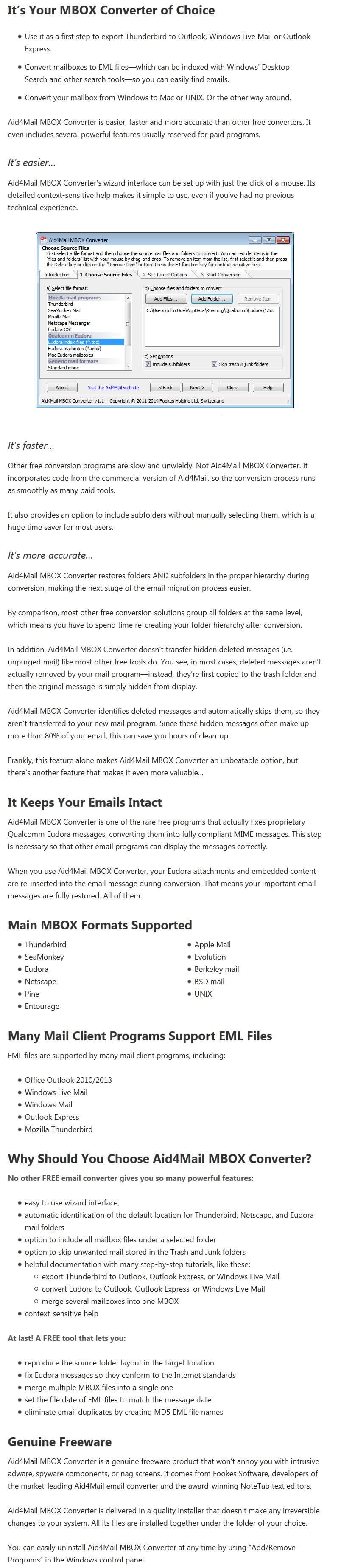 Aid4Mail MBOX Converter Feature
