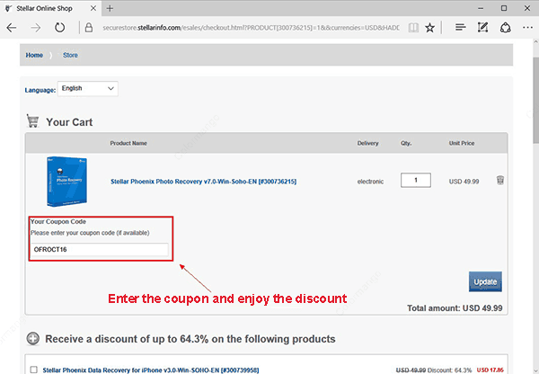 Stellar Phoenix Photo Recovery how to use coupon
