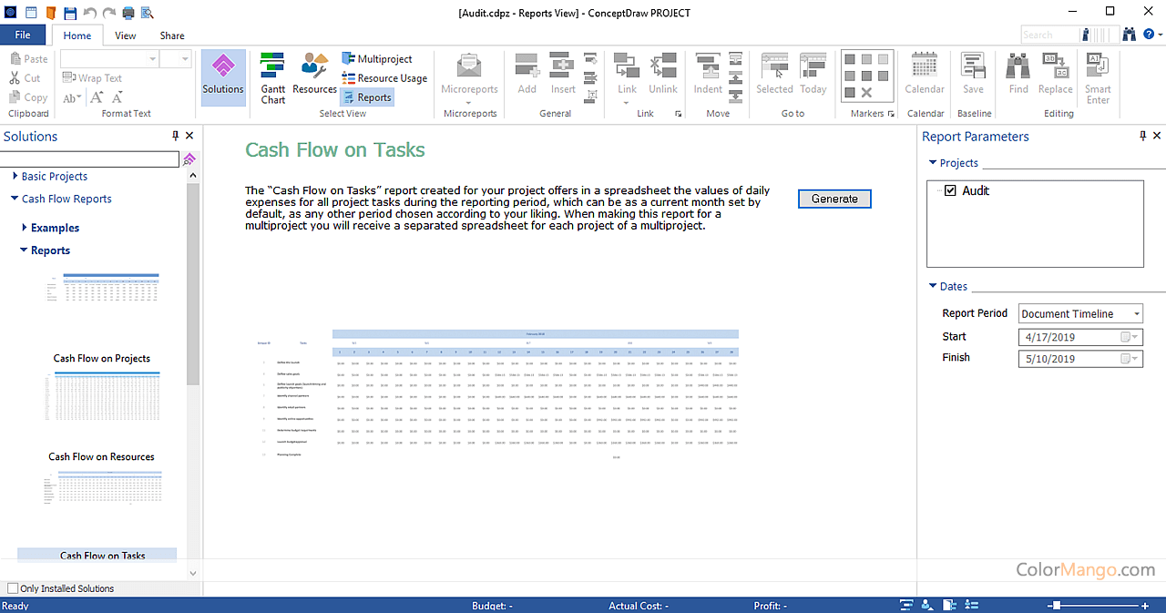 add sheet in conceptdraw project