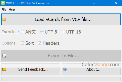 downloading VovSoft CSV to VCF Converter 4.2.0