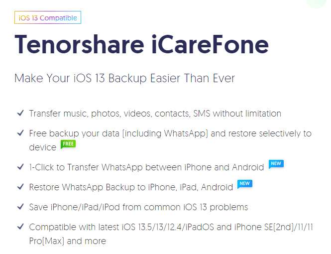 tenorshare icarefone free trial length