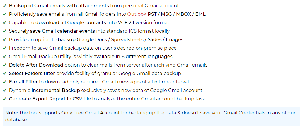 systools gmail backup not working