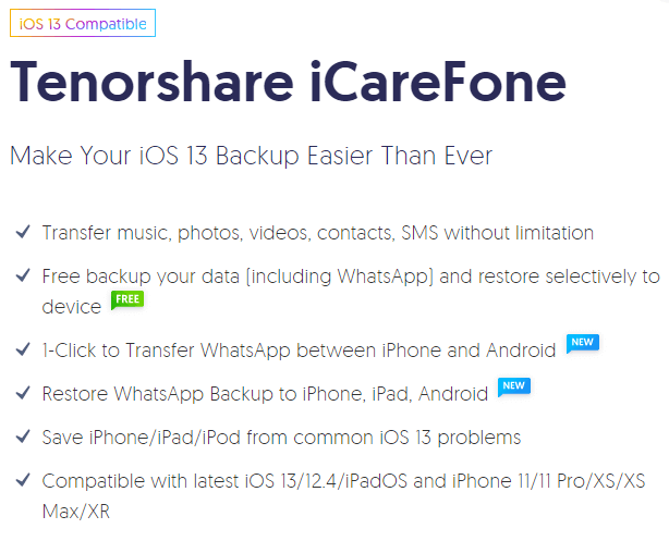 tenorshare icarefone free trial length