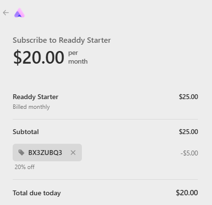 Readdy coupon