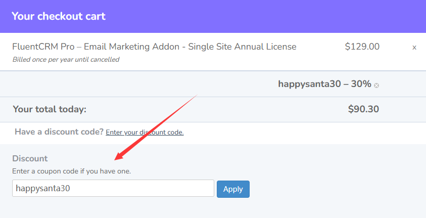 FluentCRM Discount