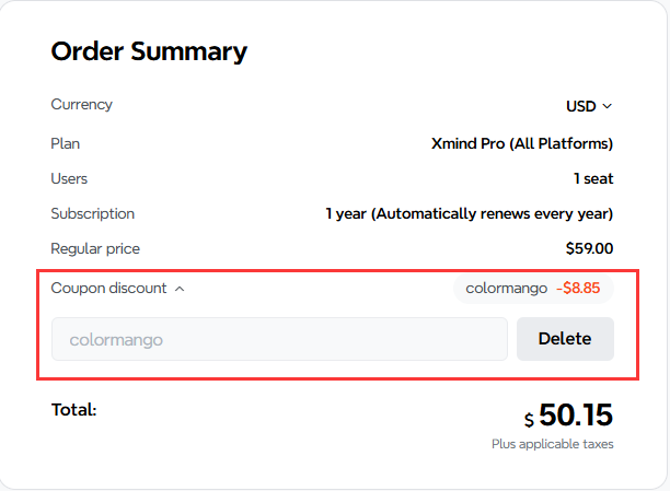 Xmind coupon