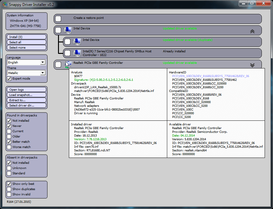 Snappy Driver Installer R2309 free instals